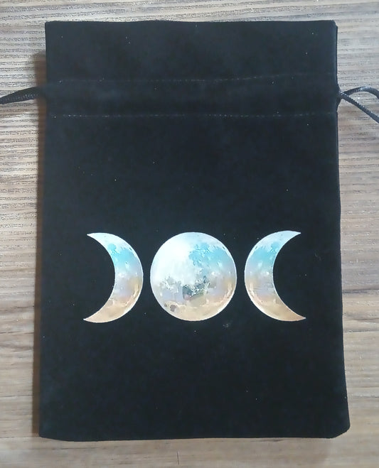 5" × 6" triple moon velvet bag